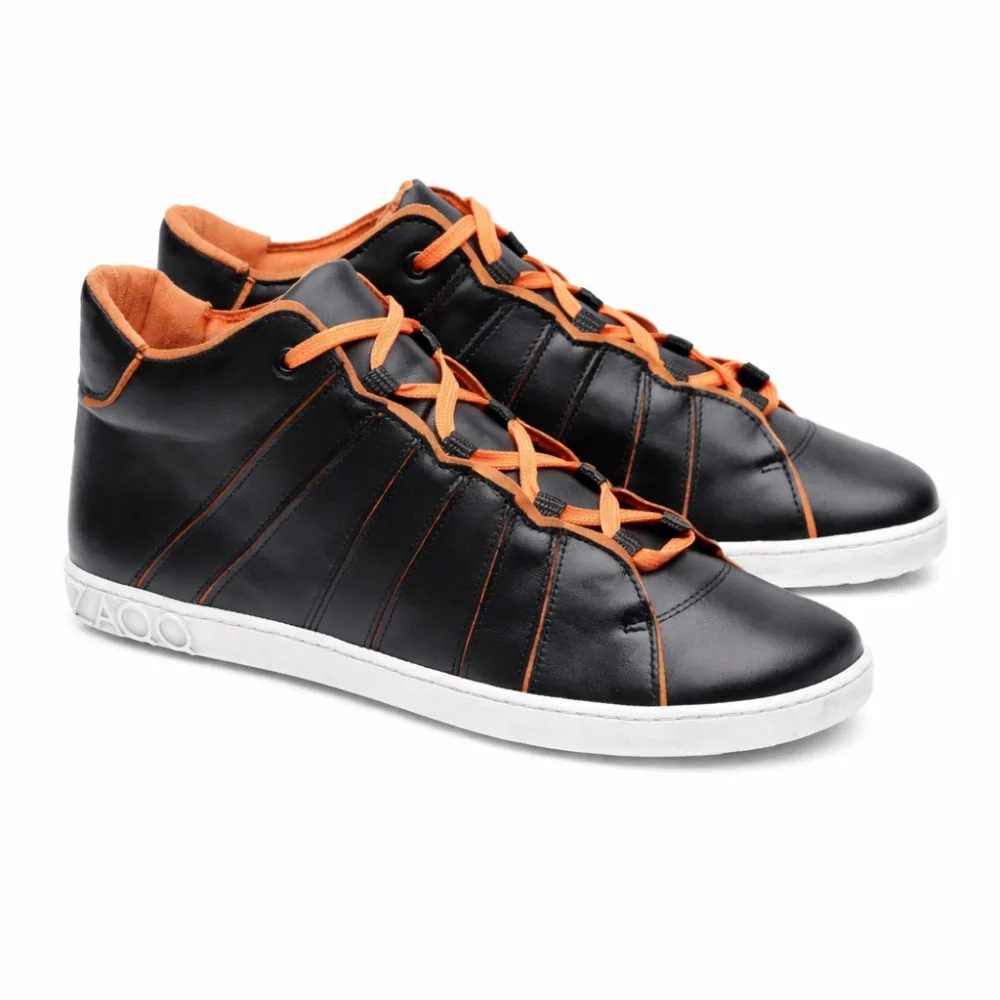 Кроссовки для женщин и мужчин ZAQQ QQQ Mid Black Orange (чёрные с оранжевыми деталями)