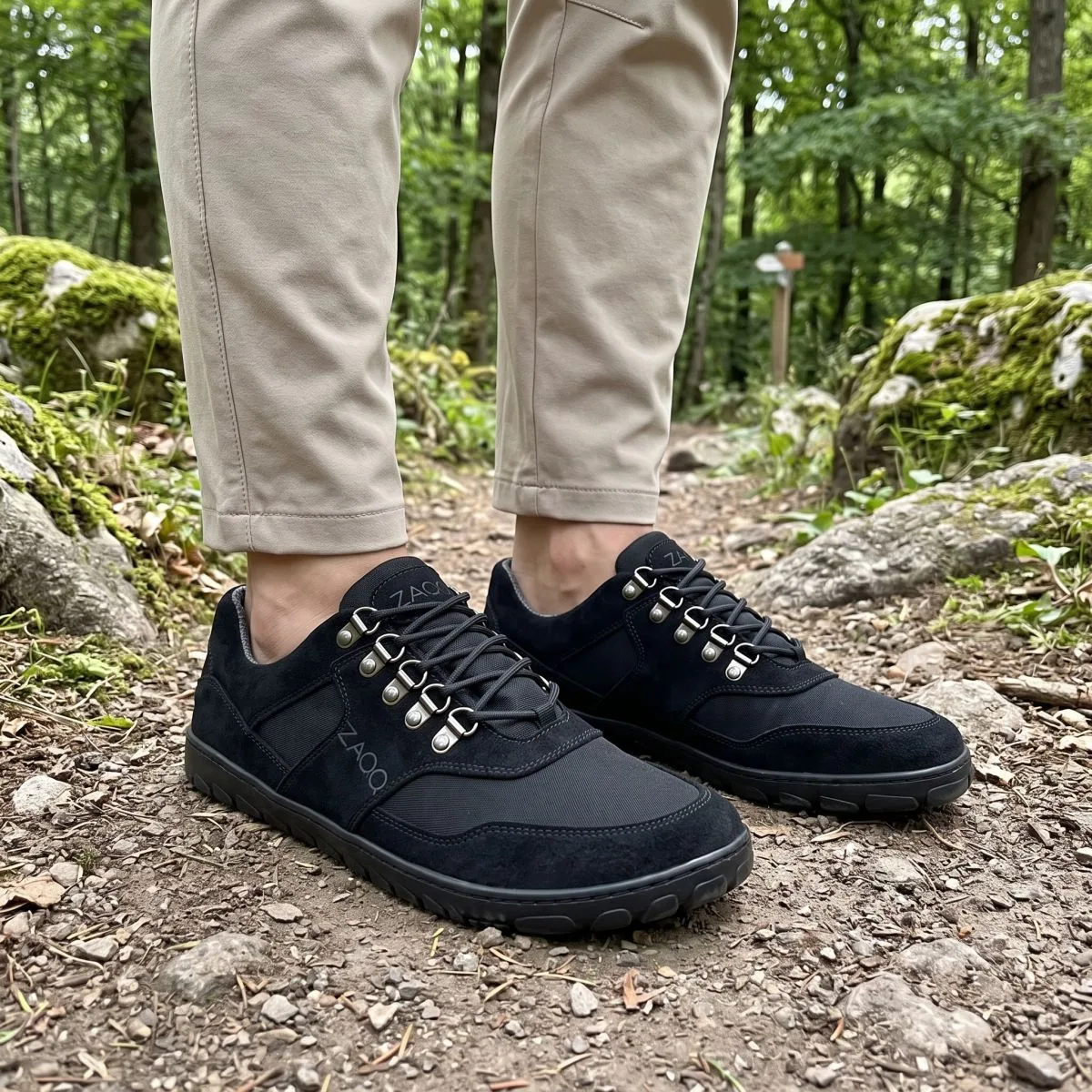 Походные полуботинки ZAQQ HIQE Low Black Waterproof, фото 5