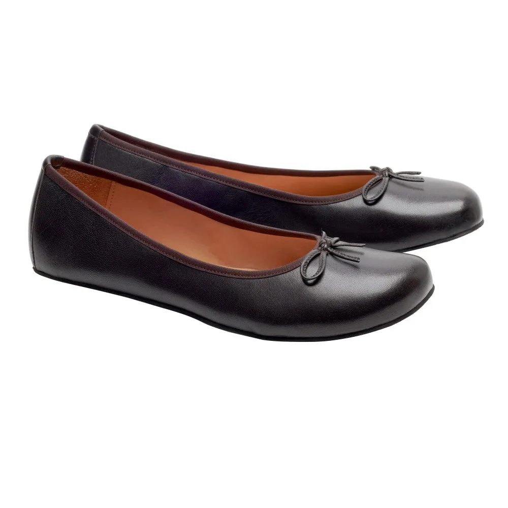 Женские балетки ZAQQ LOOQ Dark Brown (тёмно-коричневый цвет) — фото 1 из 12