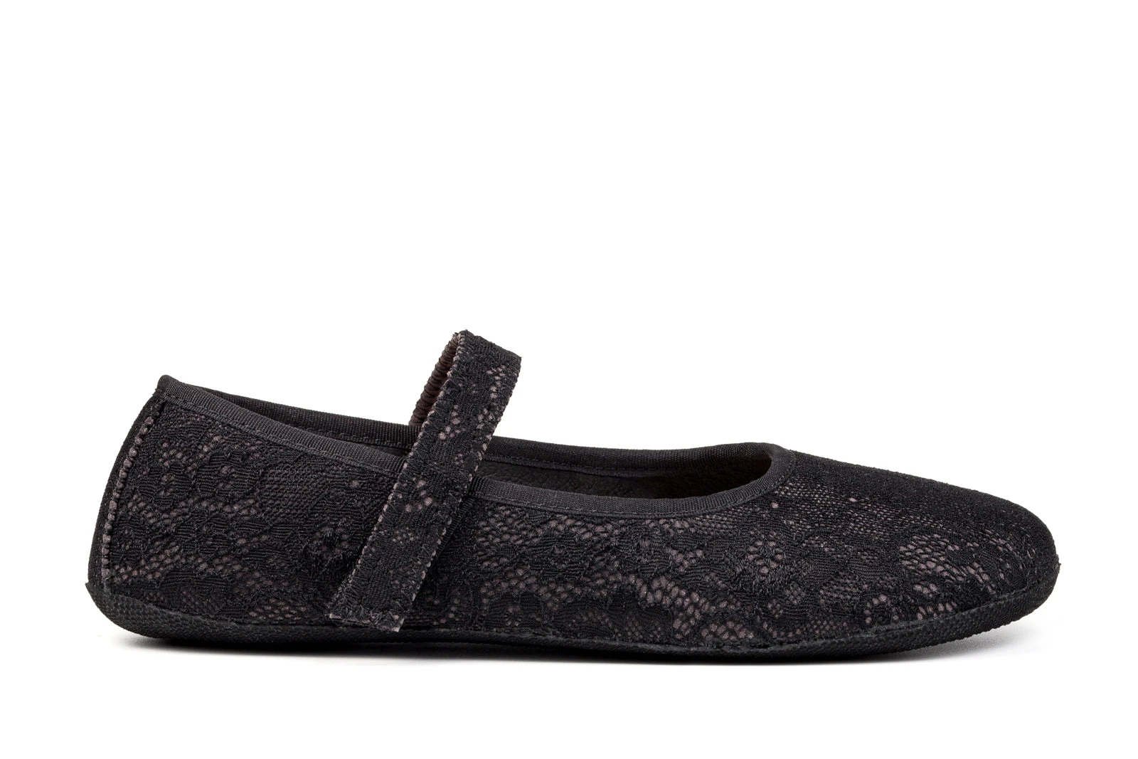 Балетки Ahinsa Ananda Ballet с кружевом с ремешком Barefoot — чёрный — фото 1 из 10