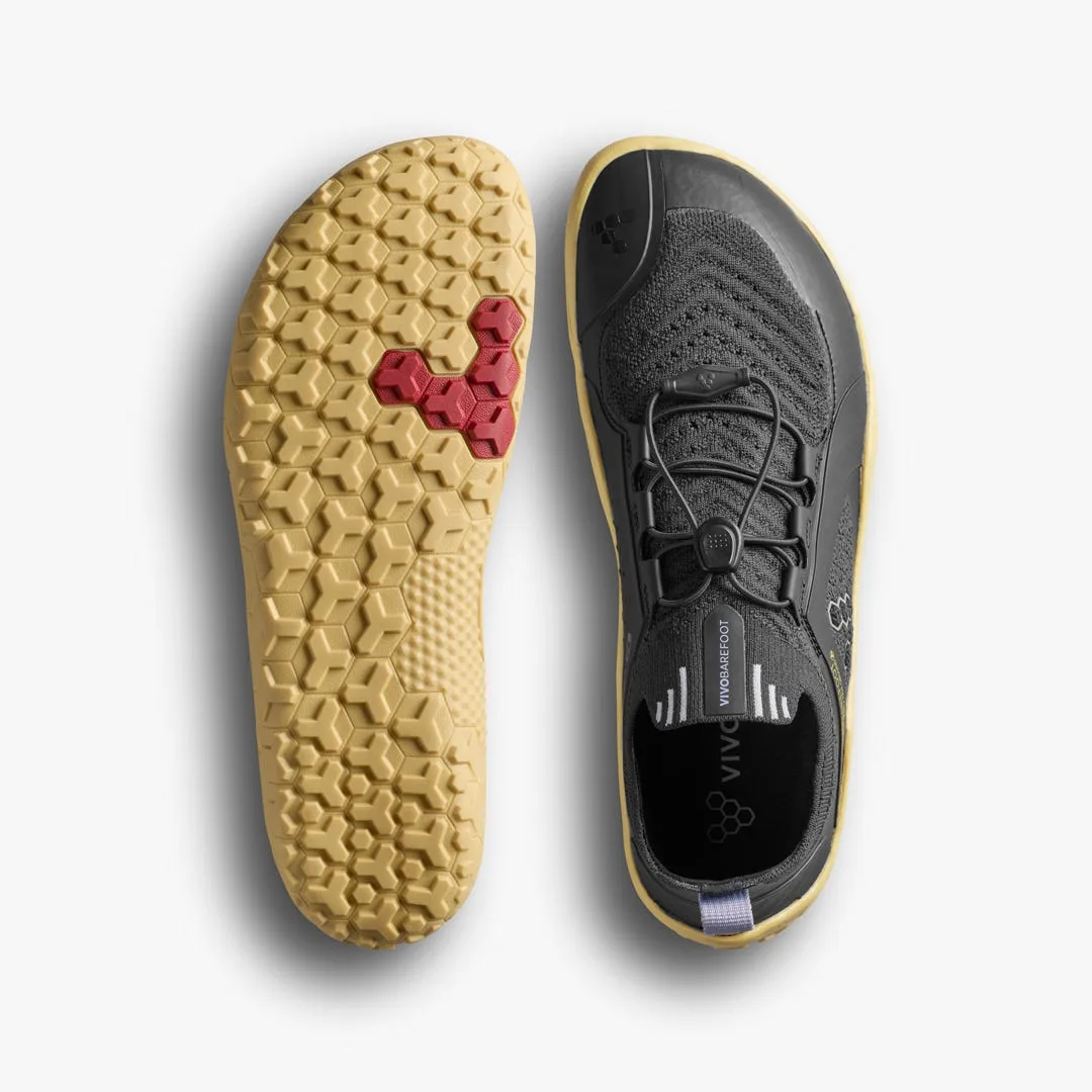 Кроссовки Vivobarefoot Primus Trail Knit FG Grounding — женская модель, чёрный с лиловым, фото 2