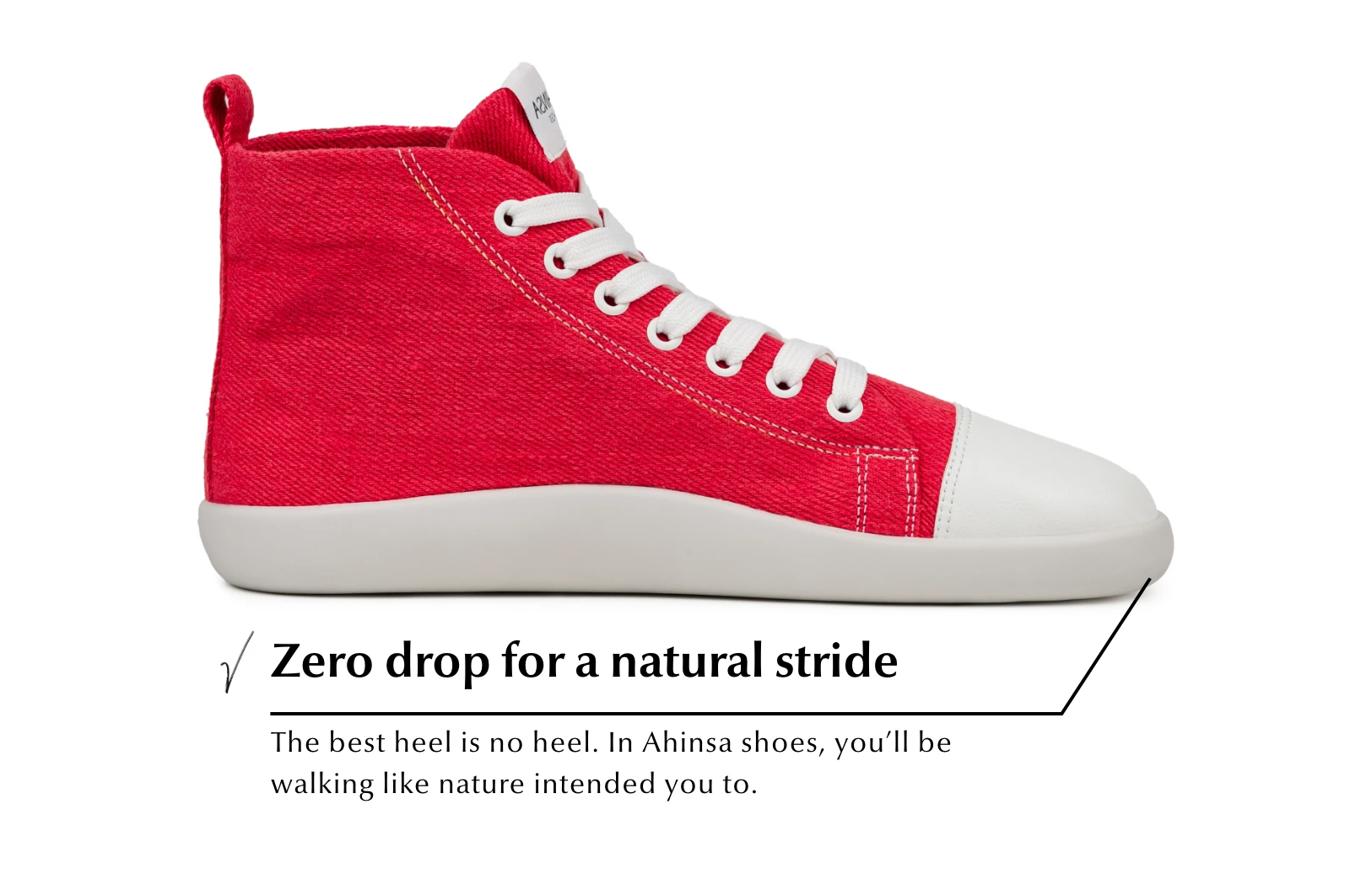 Кроссовки Ahinsa Street Hemp High-Top Barefoot — красный, фото 6