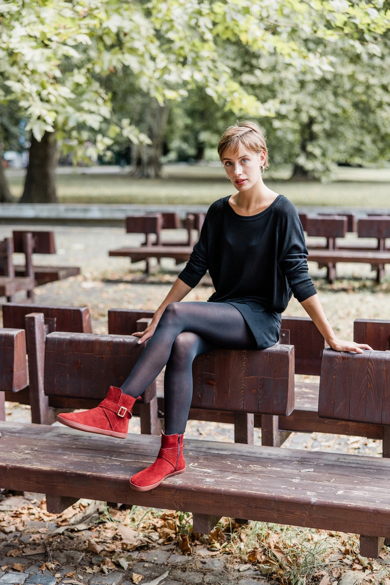 Босоногие ботинки Shapen DIVINE — бордовый (замша), фото 4